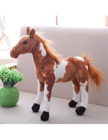 Peluche Cheval Marron & Blanc acheter en ligne