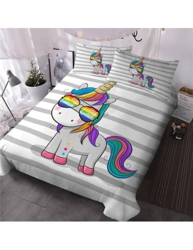 Housse de Couette Licorne Lunette Arc-en-ciel livraison gratuite