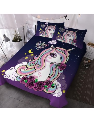 Housse de Couette Licorne Rose Magique français