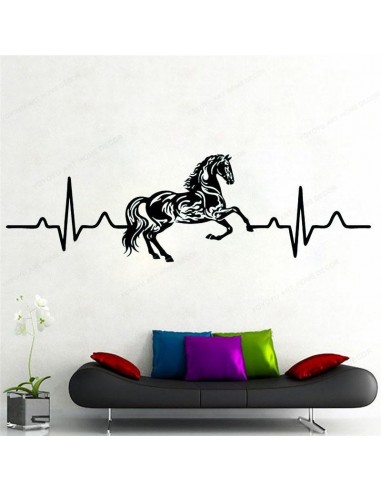 Sticker Mural Cheval Cardiogramme de votre