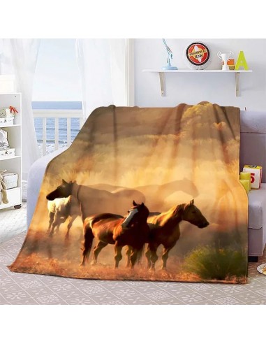 Plaid Cheval Chevaux Blancs soldes