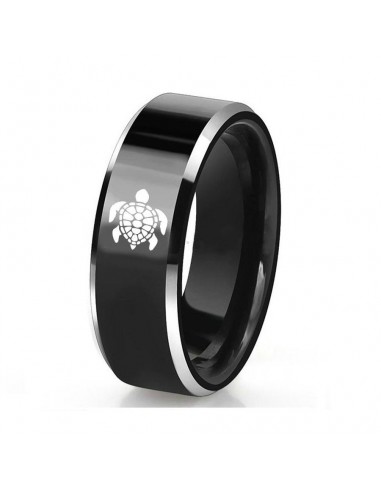 Bague Tortue Homme - Tungstène brillant des détails fins