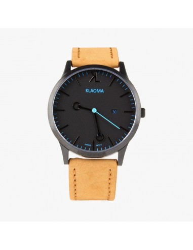 Montre Tao Bleue Daim Camel solde