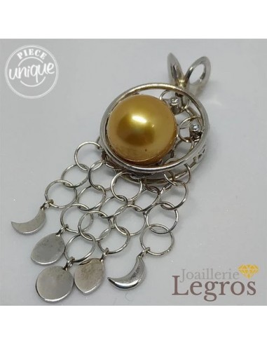 Pendentif attrape rêves Or Gris Phases de Lune Perle Gold store